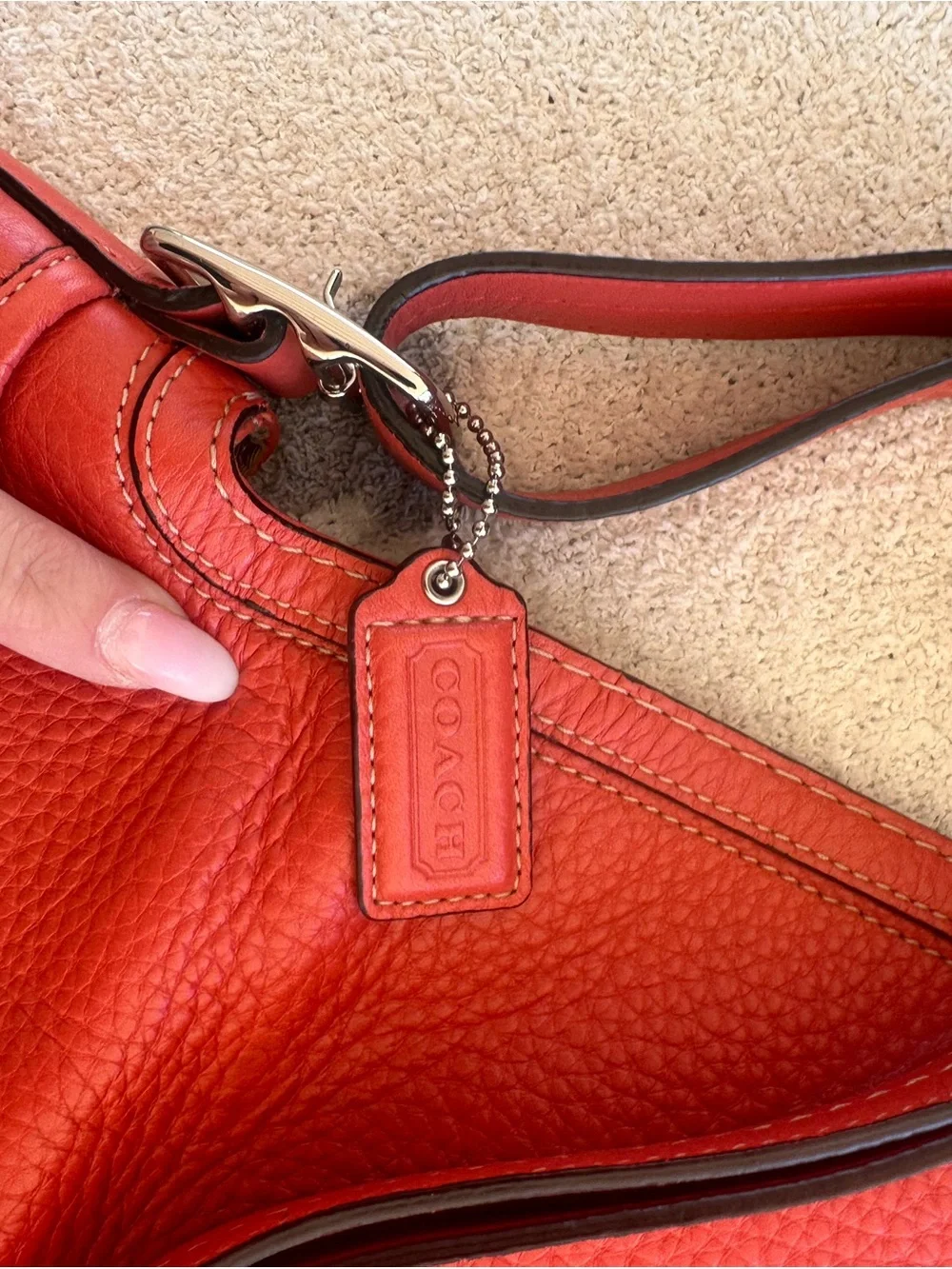 Red Leather Crossbody Shoulder Bag - Classic Turnlock Coach